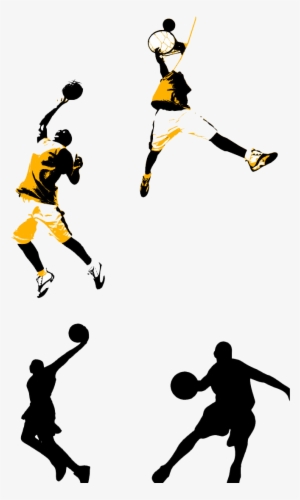 Clip Transparent Stock Court Slam Dunk Clip Art Yellow - Basketball Stickers