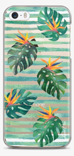 Coque Iphone 5c Tropical Watercolor Design Striped - Mobile Phone Case