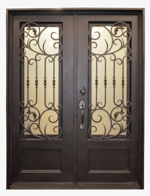 Entry Iron Door - Dark Bronze Wrought Iron Gate