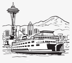 Png Transparent Stock Waterfront Drawing - Seattle Clipart
