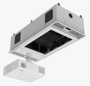 1' X 2' Ceiling Mount Rack With 2ru, Half Width, Ambitilt™ - Projector Outlet Above Ceiling Back Boxes
