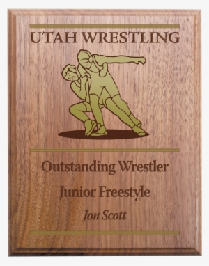 Walnut Plaque For The Utah Wrestling Event - Wrestling Plaque