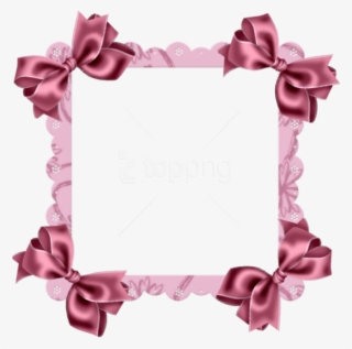 Free Png Pink Transparent Frame With Bow Background - Frame Free Download Transparent Design Clip Art