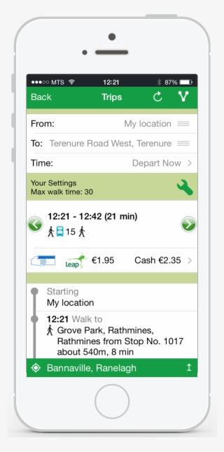 Iphone5s Flat - Journey Planner App