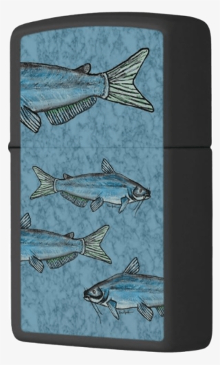 Blue Catfish Swimmimg Zippo Lighter - Trout