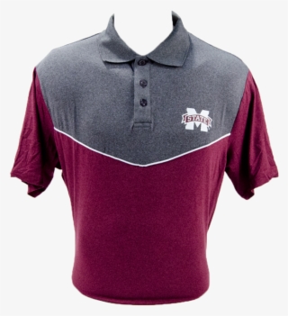 Colosseum 2 Tone Grey Top Maroon Bottom Short Sleeve - Polo Shirt