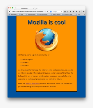 A Mozilla Logo, Centered, And A Header And Paragraphs - Mozilla Firefox