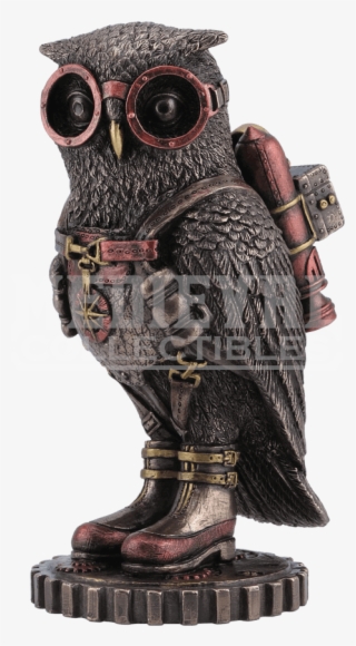Steampunk Owl With Goggles And Jetpack Statue - Owl Sculpture