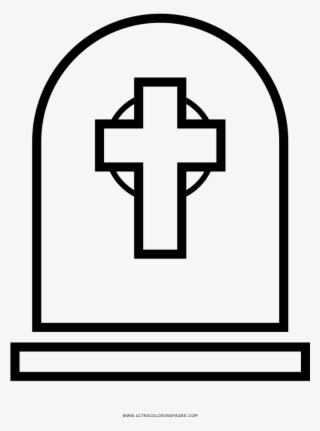 Gravestone Coloring Page - Cross