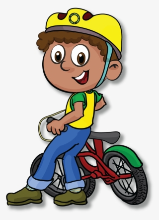 Enjoying Cycling In Safety - Transparent Png Cartoon Boys Riding Bikes