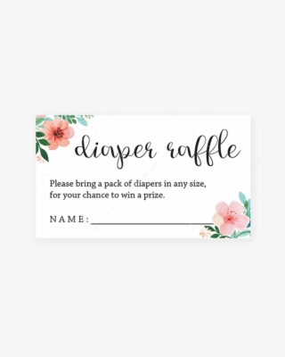 Floral Baby Shower Diaper Raffle Ticket By Littlesizzle - Hibiscus
