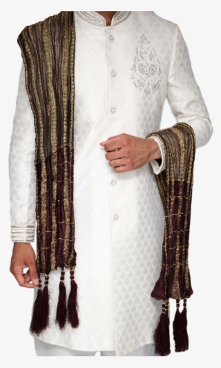 Image Is Loading Brown And Bronze Stripe Sherwani Scarf - Formal Wear
