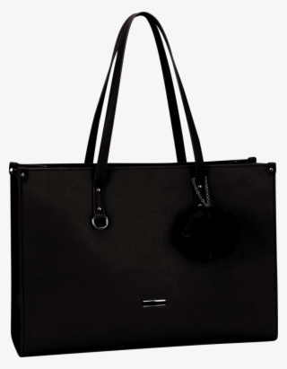 Supanova Pompom Ladies Laptop Bag Black - Tote Bag