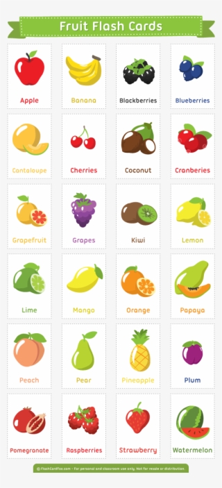 Fruit & Vegetable Flash Cards Busy Little Bugs - Fruits Chart For Preschool