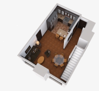 Layout Of One-bedroom Two Story Suite - Floor Plan