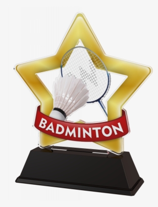 Mini Star Badminton Trophy - Well Done Trophy Gold