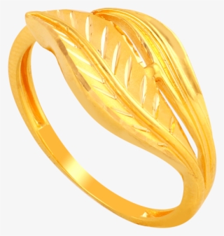 Exquisitely Etched Leaf Gold Ring - Without Stone Gold Ring