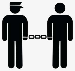 Free Clipart Of A Prisoner And Guard - Arrested Clipart