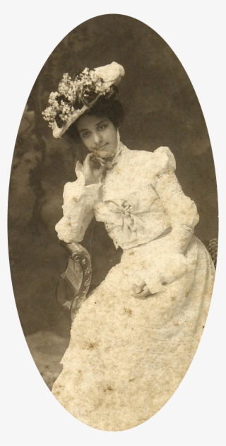 Kaiulani In White Gown And Hat, Photograph By J - Vintage Clothing