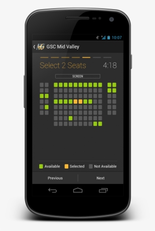 Seat Selection Cinema Seats, Movie Tickets, Flat Ui, - Smartphone