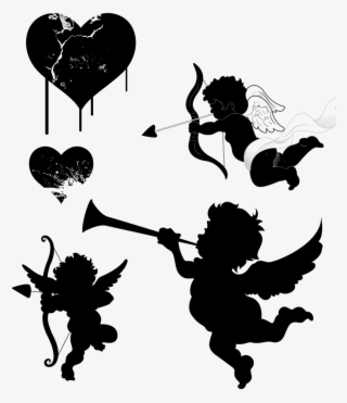 Victorian Angels Cupids - Silhueta De Anjo De Natal