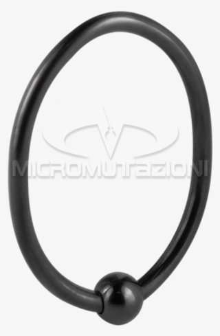 Black Steel Ball Closure Oval Ring Ear - Circle