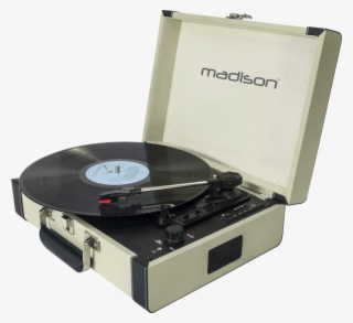 Madison White Record Player In A Case - Turntable