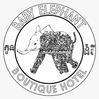 Baby Elephant Logo In Black And White - Indian Elephant
