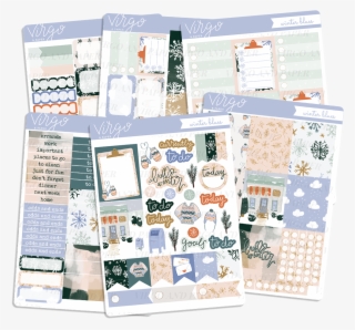 Winter Blues Weekly Planner Sticker Kit - Paper
