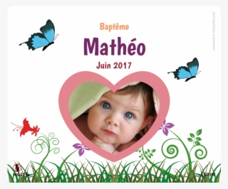 Personalized Sticker Heart Baptism - Swallowtail Butterfly