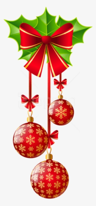 Free Png Transparent Christmas Red Ornaments With Bow - Christmas Decorations Clipart Png