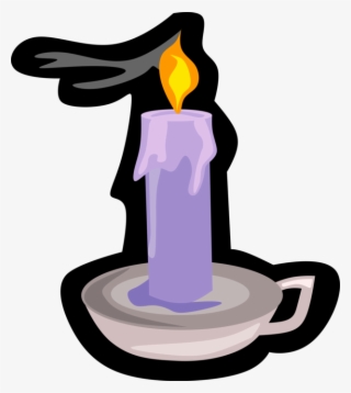 Vector Illustration Of Candle Ignitable Wick Embedded