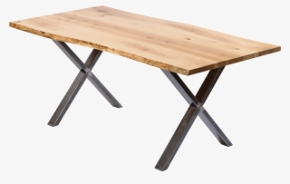 The Métis Is A Solid Wood Table With Wrought Iron - Table Bois Fer Forgé
