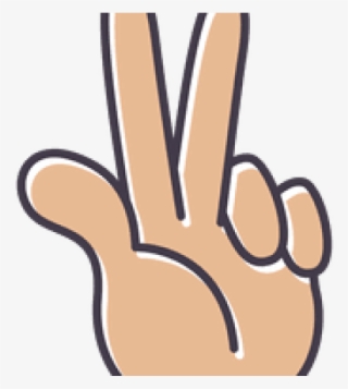 Drawn Finger Peace Sign Hand - Hand