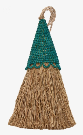 Teal Beaded Vetiver Tassel - Christmas Tree