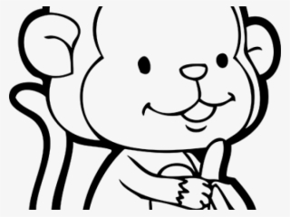 Drawn Monkey Baby Monkey - Monkey With Banana Line Drawing