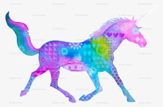 Mixed Media Colorful Unicorn Silhouette Wallpaper - Mane