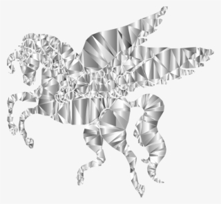 Winged Unicorn Low Poly - Illustration