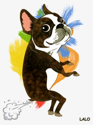Dog Fart Cliparts - Boston Terrier Cartoon Png