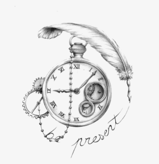 Jpg Transparent Stock Sleeve Clock Artist Continental - Montre A Gousset Dessin