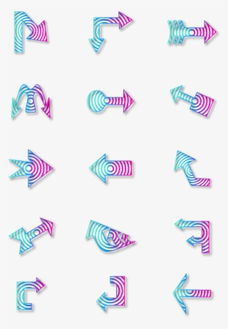 Setas Coloridas De Moda Minimalistas Ícones Seta Png