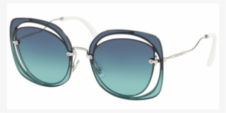 Miu Miu Sunglasses Cat Eye Style Dark Blue Azure Gradient - Miu Miu Mu 10n