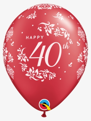 11" Pearl Ruby Red 50ct 40th Anniversary Latex Balloons - Balloon