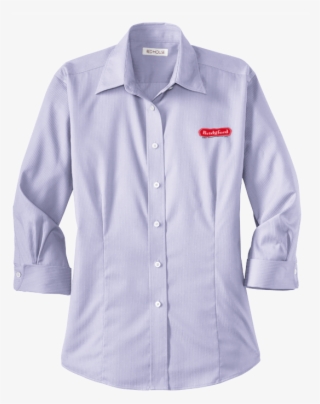 Red House® Ladies 3/4 Sleeve Dobby Non Iron Button - Long-sleeved T-shirt