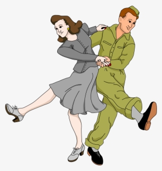 Clip Art Swing Dancers Clipart - 1940s Cartoon Swing Dance
