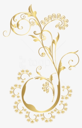 Free Png Download Gold Floral Element Clipart Png Photo - Gold Floral Design Png