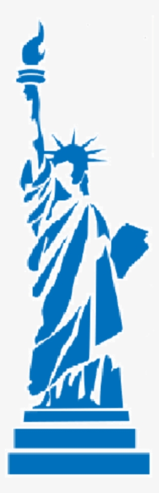 “ Statue Of Liberty Blue Silhouette - Stencil Statue Of Liberty