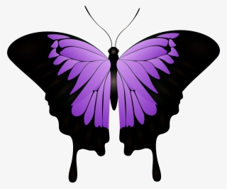 Purple Butterfly Decorative Transparent Image