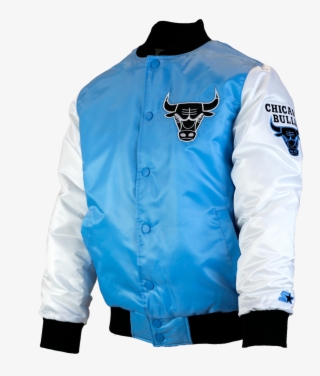 Chicago Bulls Starter Jackets "tobacco Road" - Baby Blue Chicago Bulls Jacket