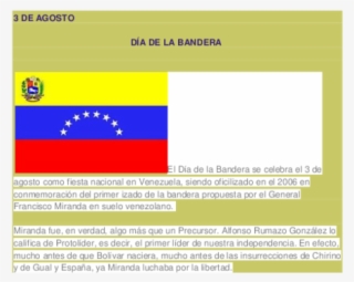 3 De Agosto Día De La Bandera - Simbolos Patrios De Venezuela